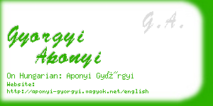 gyorgyi aponyi business card